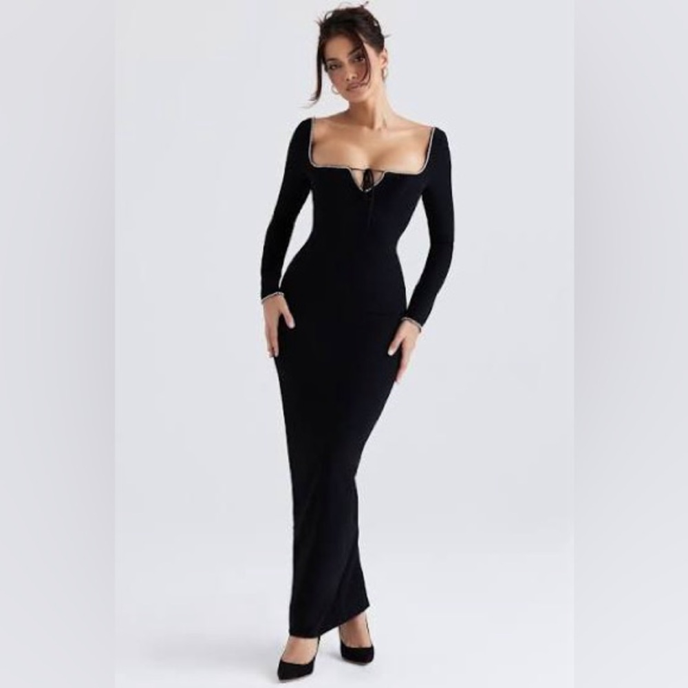 House of CB Black Long Sleeve Dress